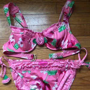 BETSEY JOHNSON FLORAL BIKINI